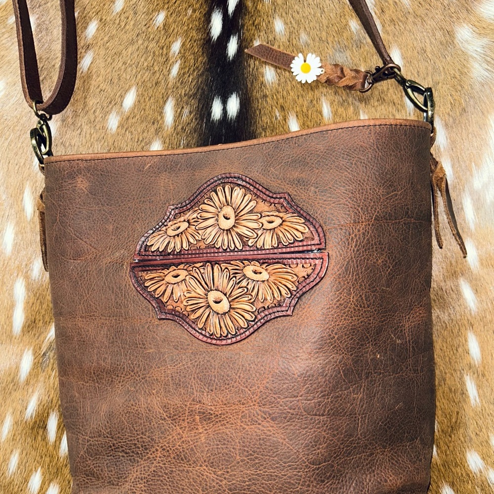 Custom tooled horse bag